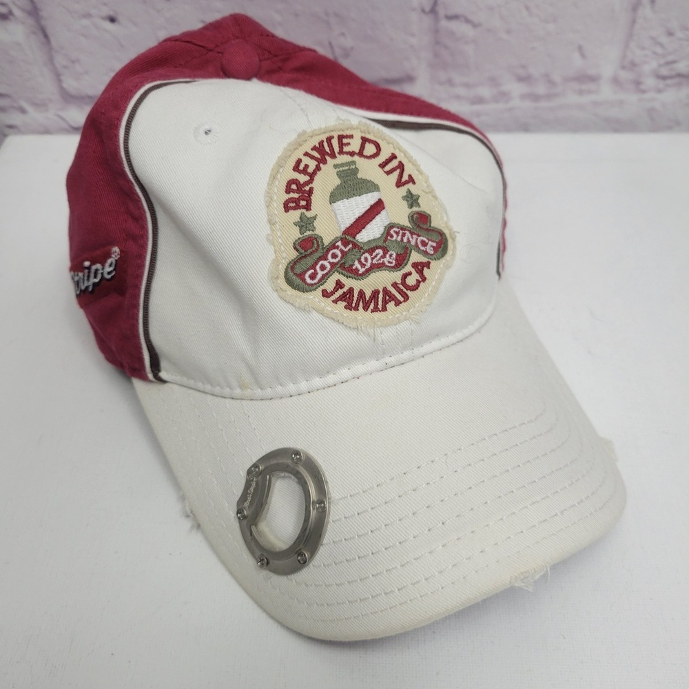 Red Stripe Beer Baseball Cap‎ Bottle Opener Hat Strapback Adjustable Pre-Owned